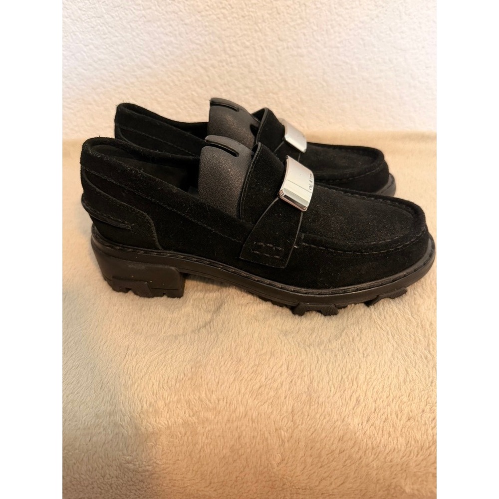 Rag & Bone Shiloh 2.0 Black Suede Lug Sole Loafers Shoes Womens 36.5 US 6.5 - Picture 5 of 8